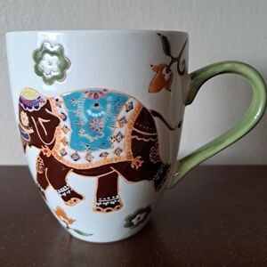 Dutch Wax Coastline Imports Mug Cup Elephant Floral Flower